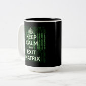 Blijf kalm en verlaat de Matrix Coffee Mok (Voorkant links)