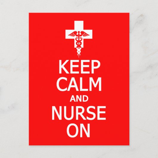 Blijf kalm en verpleger op briefkaart, aanpassen briefkaart (Voorkant)