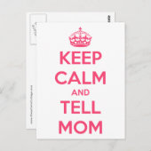 Blijf kalm en vertel het aan mama briefkaart (Voorkant / Achterkant)