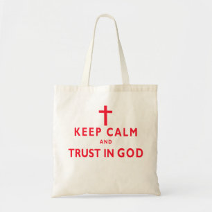 Blijf kalm en vertrouw op Christelijke Canvas tass Tote Bag