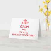 Blijf kalm en vertrouw op een gevangenispsycholoog kaart (Gele Bloem)