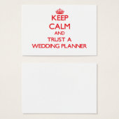 Blijf kalm en vertrouw op een weddingplanner visitekaartje (Voorkant /achterkant)