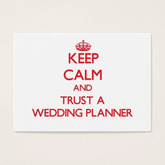 Blijf kalm en vertrouw op een weddingplanner visitekaartje (Voorkant)