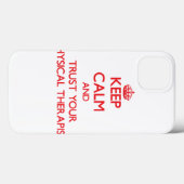 Blijf kalm en vertrouw uw fysiotherapeut Case-Mate iPhone case (Achterkant (horizontaal))