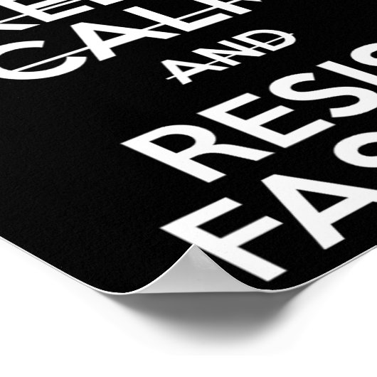 Blijf kalm en verzet je tegen het fascisme en het poster (Hoek)