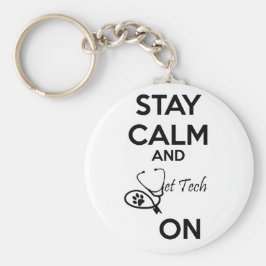 Blijf kalm en vette technologie aan! sleutelhanger