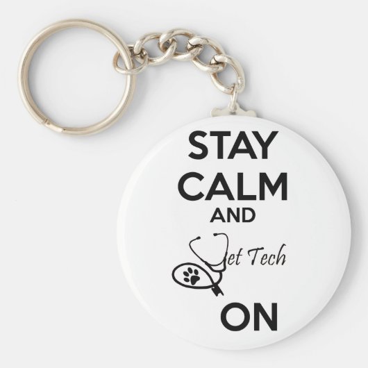 Blijf kalm en vette technologie aan! sleutelhanger (Voorkant)