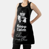 Blijf kalm en vier geit jaar geleden schort (Insitu)