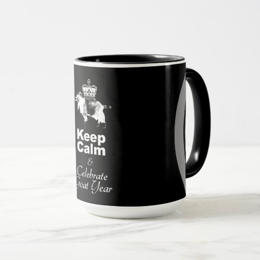 Blijf kalm en vier geitenjaar TTCM2 Mok (Voorkant rechts)
