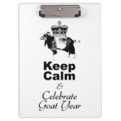 Blijf kalm en vier het geitenjaar CpB Klembord (Voorkant)
