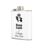 Blijf kalm en vier het geitenjaar heupfles (Links)