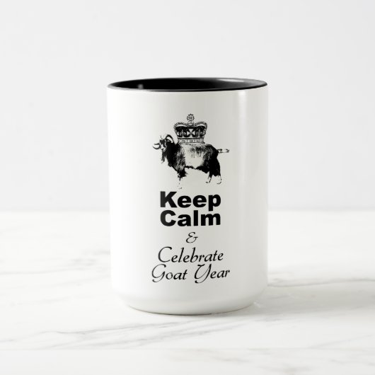 Blijf kalm en vier het geitenjaar TTM Mok (Midden)