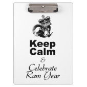 Blijf kalm en vier Ram jaar CpB Klembord (Voorkant)