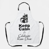 Blijf kalm en vier Ram jaar geleden Schort (Voorkant)