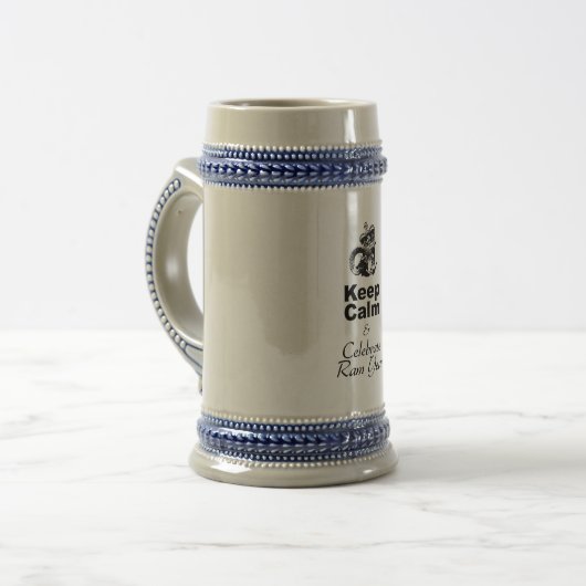 Blijf kalm en vier Ram Year BS Bierpul (Voorkant links)