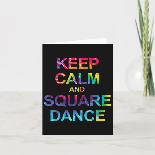 Blijf kalm en vierkant dansen kaart (Voorkant)