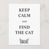 Blijf kalm en vind de kat briefkaart (Voorkant)