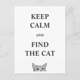 Blijf kalm en vind de kat briefkaart