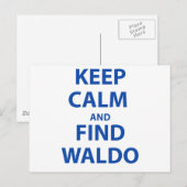 Blijf kalm en vind Waldo Briefkaart (Voorkant / Achterkant)