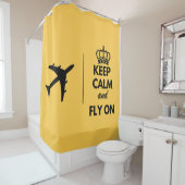 Blijf kalm en vlieg door, grappig, eenvoudig welko douchegordijn (In situ)