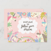 Blijf kalm en volg je dromen briefkaart (Voorkant / Achterkant)