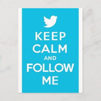 Blijf kalm en volg me mee op Twitter Bird Briefkaart