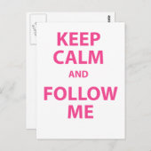 Blijf kalm en volg Mij Briefkaart (Voorkant / Achterkant)