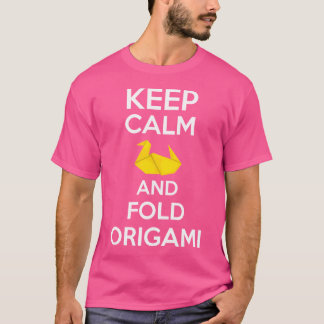 Blijf kalm en vouw origami vouwpapier t-shirt