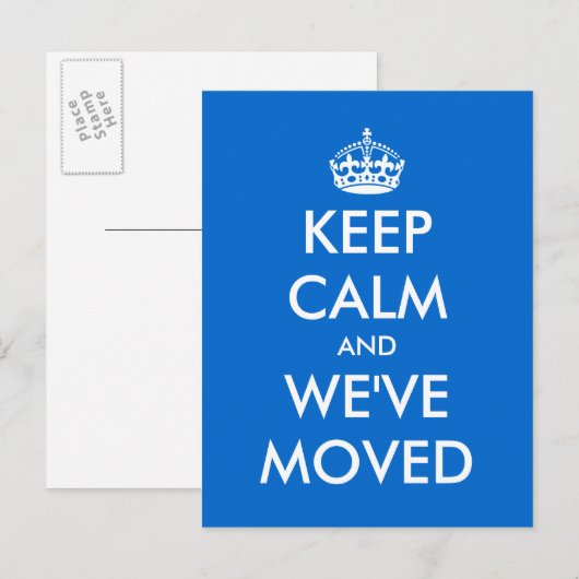 Blijf kalm en we hebben briefkaart verplaatst | gr (Voorkant / Achterkant)
