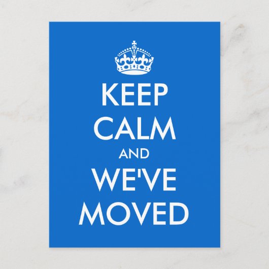 Blijf kalm en we hebben briefkaart verplaatst | gr (Voorkant)