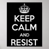 Blijf kalm en weersta T - shirts - Uni Adults - Fu Poster (Voorkant)