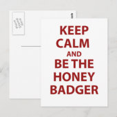 Blijf kalm en wees de Honey Badger Briefkaart (Voorkant / Achterkant)