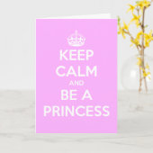 Blijf kalm en wees een Princess Birthday Kaart (Gele Bloem)