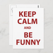 Blijf kalm en wees grappig! briefkaart (Voorkant / Achterkant)