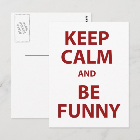 Blijf kalm en wees grappig! briefkaart (Voorkant / Achterkant)
