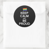 BLIJF KALM EN WEES TROTS RONDE STICKER (Tas)