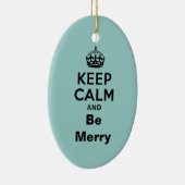 Blijf kalm en wees vrolijk keramisch ornament (Rechts)