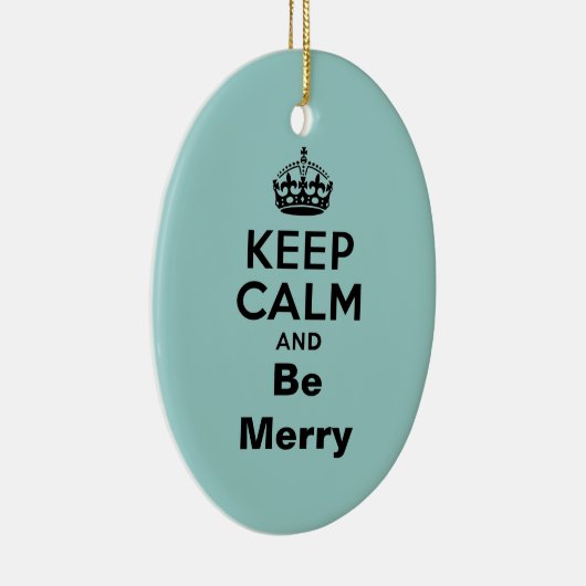 Blijf kalm en wees vrolijk keramisch ornament (Rechts)