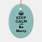 Blijf kalm en wees vrolijk keramisch ornament (Voorkant)