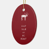 Blijf kalm en wees vrolijk keramisch ornament (Links)