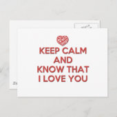 Blijf kalm en weet dat ik van je hou briefkaart (Voorkant / Achterkant)