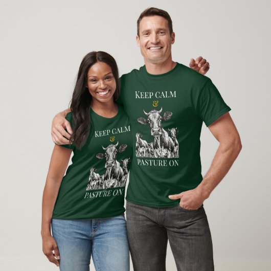 Blijf kalm en weide op Koeien T-shirt (Unisex)