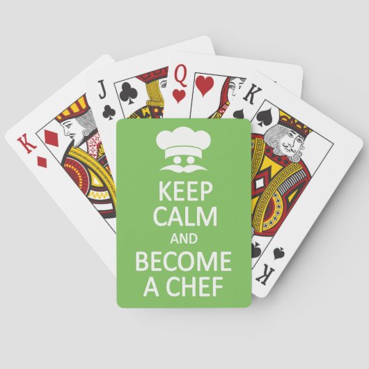 Blijf kalm en word een Chef op maat speelkaarten (Achterkant)