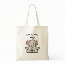 Blijf kalm en yoga olifant