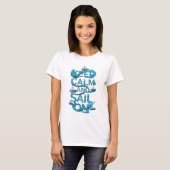 Blijf kalm en zeil door met Ocean Waves Graphic T-shirt (Voorkant volledig)