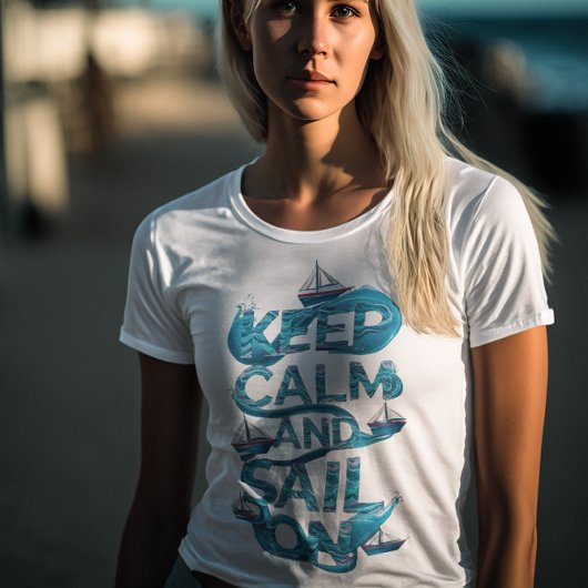 Blijf kalm en zeil door met Ocean Waves Graphic T-shirt
