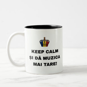 Blijf Kalm EN ZET DE MUZIEK HARDER! Tweekleurige Koffiemok