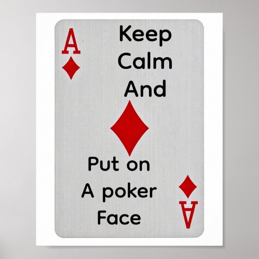 Blijf kalm en zet een pokerface op poster (Voorkant)