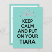 Blijf kalm en zet je tiara feest op kaart (Voorkant / Achterkant)