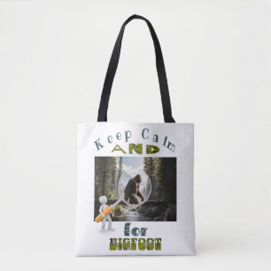 Blijf kalm en zoek naar Bigfoot beste bigfoot Tote Bag
